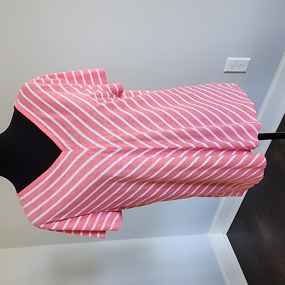 Talbots Coral & White Top